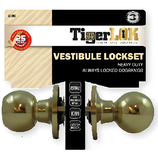 VESTIBULE LOCKSET ROUND KNOB BRIGHT CHROME (US26) | COMMERCIAL LOCKS